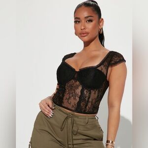 Floral lace corset top